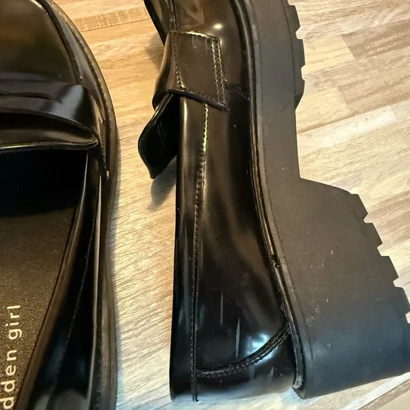Madden Girl Glossy Black Loafers - Picture 5 of 6